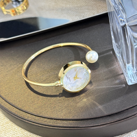 Montre Bracelet Romantique Française LP69 avec Cadran en Verre Tridimensionnel, Diamants Scintillants et Mouvement à Quartz, Bracelet en Alliage