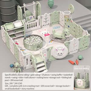 Recinto per Bambini da Interno, Box per Neonati, Combinazione di Altalena e Scivolo in Plastica per Bambini - Product Image 6
