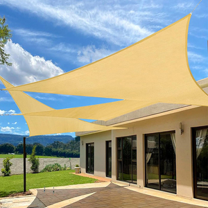 Tissu respirant permettant la circulation libre de l'eau <span class=keywords><strong>et</strong></span> de l'air, tissu 180 GSM, beige, 3x3x3m, voile d'ombrage triangulaire robuste - Product Image 5