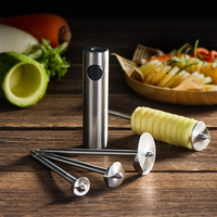 Creatieve Gadget 304 Roestvrijstalen Handmatige Groentekernverwijderaar Draagbare 4 Pc Appelgat Graafboor Groentespiraalsnijder