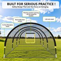 Cages de frappe de baseball portables pour l'entraînement en extérieur, avec filet et cadre pour softball, poteaux en fibre de verre de 12,7 mm et sac de transport