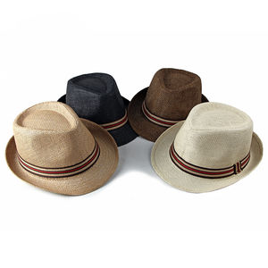 Hombre Mujer Sombrero Fedora 1920s Sombrero Panamá Ala Corta Gorra de Verano con Cinta <span class=keywords><strong>Playa</strong></span> Viajes Senderismo - Product Image 2