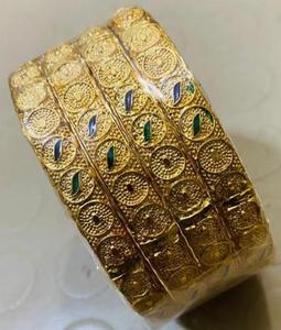 ดีไซน์ลวดลายที่ซับซ้อนกำไลทองเหลืองสำเร็จรูปแบบโบราณ - Product Image 3