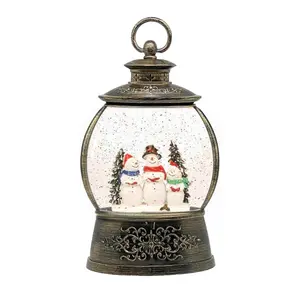 Hotsale 따뜻한 흰색 led 빛 애니메이션 만화 좋아하는 귀여운 가정 장식 크리스마스 선물 소용돌이 반짝이 캔들 램프 물 랜턴