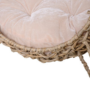 20.5 "Geweven Kattenbed, Verhoogd Handgeweven Gevlochten Bananenblad Kittenhuis Met Kussen, Beige - Product Image 2