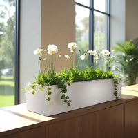Jardinière en acier galvanisé antirouille, pot de fleurs en acier inoxydable, grande et petite taille pour aménagement paysager de parcs municipaux.