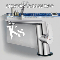 Robinet de lavabo monocommande chromé à poser sur le comptoir, mitigeur monotrou chaud et froid pour salle de bain