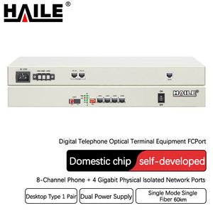 Transmetteur-récepteur <span class=keywords><strong>optique</strong></span> pour téléphone numérique 8 canaux téléphoniques + 4 Ethernet isolés 100M |   Câble de bureau monomode monofibre 60 km 1 paire - Product Image 2