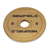 Poids de musculation en acier calibré de précision, ultra durables, de luxe, couleur or radiant, 5-25 kg, usinés par CNC, surface brillante, design ultra fin