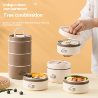 Boîte à lunch individuelle en acier inoxydable pour employés de bureau et étudiants, isotherme, compatible micro-ondes, seau multi-niveaux chauffable