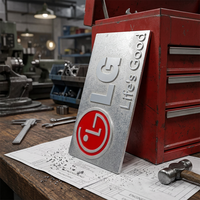Plaque signalétique en aluminium avec logo métallique personnalisé, estampage, sablage et laque rouge