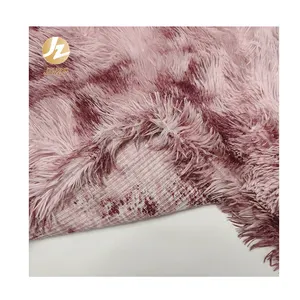 JZ Atacado 100% Poliéster Custom Print Malha Tie Dye Pv Plush Fur Fleece Tecido