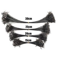 Nouvel arrivage : Ligne de pêche anti-morsure en acier haute teneur en carbone, haute résistance, avec connecteur à émerillon, 10cm, 15cm, 20cm, 25cm, 30cm
