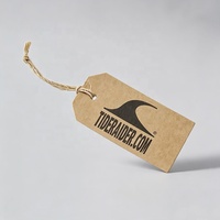 Étiquettes personnalisées en carton épais brun kraft pour vêtements, avec logo imprimé, étiquettes suspendues avec cordon en chanvre