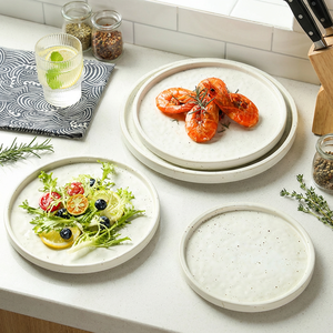 Cross-border Japanese-style Eco-Friendly Ceramic Plate Simple Presentation Commercial Western Food Pasta Pizza Plate Creative - Product Image 1