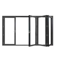 Ventanas plegables panorámicas de estilo minimalista, correderas de aluminio, personalizadas
