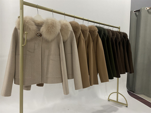 <span class=keywords><strong>Cappotto</strong></span> invernale a maniche lunghe con cerniera sottile morbido e spesso ingrosso <span class=keywords><strong>cappotto</strong></span> di lusso in lana <span class=keywords><strong>Cashmere</strong></span> a doppia faccia pelliccia di volpe da <span class=keywords><strong>donna</strong></span> - Product Image 2