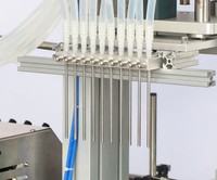 Machine de remplissage péristaltique semi-automatique électrique de table à 10 buses pour tubes et flacons de 10 ml à 30 ml, avec convoyeur, facile à utiliser