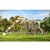 Série Dinosaures Baihe - Jeux de parc d'attractions commerciaux - Équipement de maternelle en plastique - Toboggan extérieur pour enfants - Certifié CE