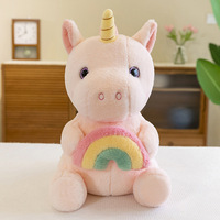 Boneka Unicorn Pelangi Grosir Dekorasi Rumah Kado Ulang Tahun Unisex Mainan Boneka Unicorn Plush untuk Anak-anak