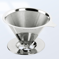 Filtre à café conique personnalisé en acier inoxydable, cartouche filtrante 304316, réutilisable, double maille, pour café