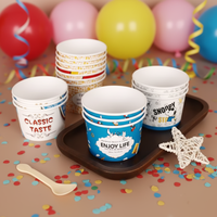 Bols et gobelets en papier jetables à paroi simple, étanches, de 4 oz, pour l'emballage de yaourts glacés, crèmes glacées et gelatos – Approvisionnement direct usine