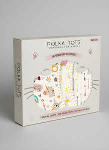 Lot de 3 langes à bavoirs en mousseline Polka Tots, en coton double épaisseur pour bébés, avec motifs éléphant, flèche et animaux - Product Image 2