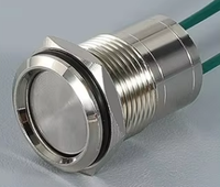 Interrupteur à bouton métallique Sweideer 16 mm, courant élevé 220 V, étanche IP67, interrupteur momentané avec voyant lumineux pour contrôle industriel
