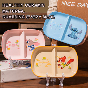 Assiette compartimentée en céramique de dessin animé Disney pour un usage domestique, des fêtes et des cadeaux de Noël à l'école - Product Image 4