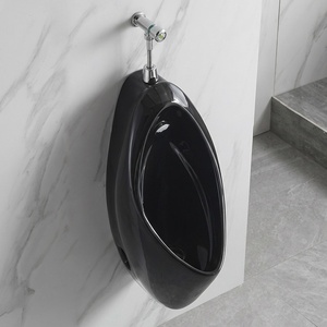 <span class=keywords><strong>Urinario</strong></span> Moderno de Cerámica Negra, de Pie o <span class=keywords><strong>Suspendido</strong></span> en la Pared, con Sensor Automático de Descarga, para Baño Masculino - Product Image 3