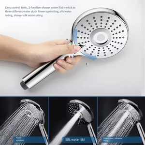 Ensemble de pommeau de douche pressurisé à trois fonctions pour hôtel et maison intelligente, haute pression, économie d'eau, pour salle de bain - Product Image 4