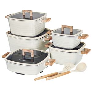 Batterie de Cuisine Antiadhésive en Fonte d'Aluminium, Grand Format, 16 Pièces, Ensemble de Casseroles et Poêles en <span class=keywords><strong>Granit</strong></span> Antiadhésif - Product Image 1