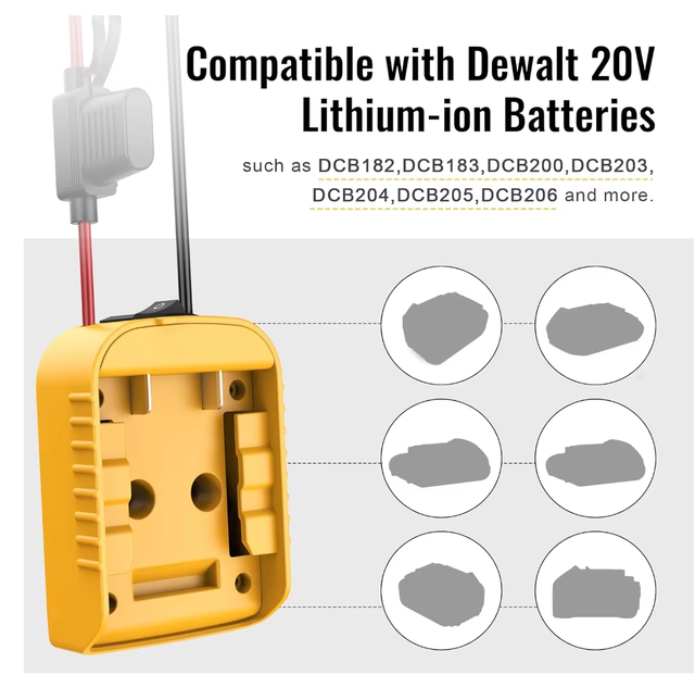 20V Battery Adapter for Power-Wheels Battery Upgrade Conversion Kit with Switch,Fuse Power Tool Drill Battery Converter Adapter
