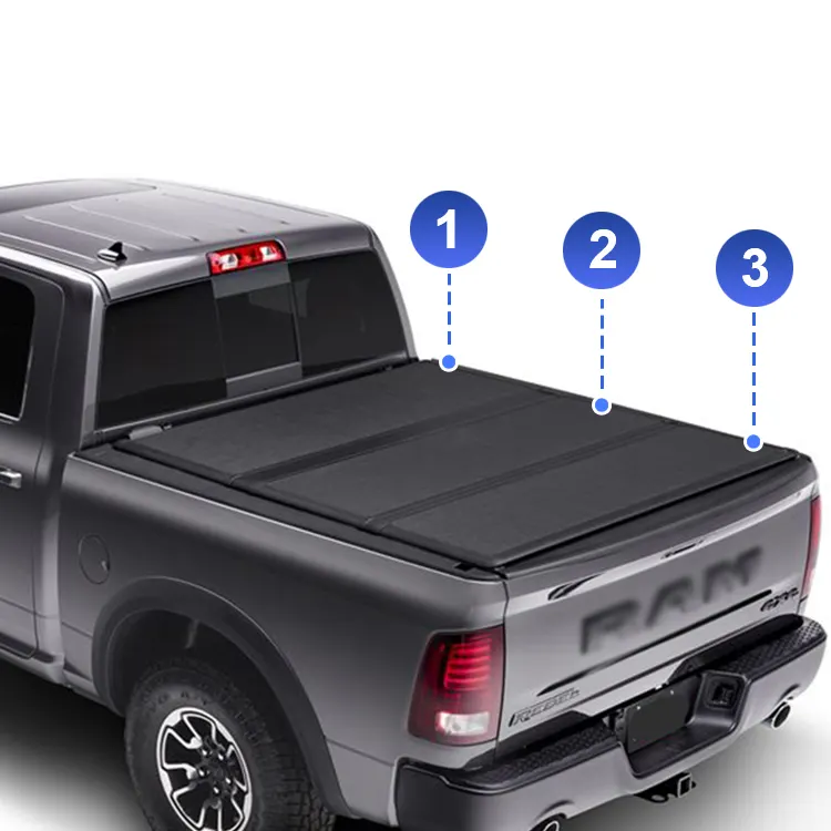 High Quality Aluminum Alloys Hard Tri Fold Cover Pick up Truck Bed Cover Retractable Tonneau Cover For Ford Ranger T6 T7 T8 F150