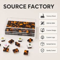 Tuiles de Mahjong en Acrylique, Ensemble de Mahjong Américain 3 Couches, 160 Pièces avec Boîte de Rangement, Luxe Écaille de Tortue, Logo Personnalisé, Fabrication OEM