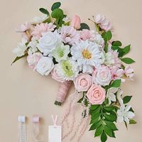 Nieuwe aanwinst groothandel Chinese moderne zijden kunstbloemen eeuwige liefde romantische kwaliteit bruidsboeket handgemaakt