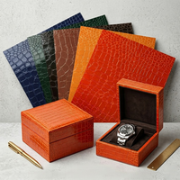 Papier texturé crocodile en similicuir gaufré, feuille de papier spécial pour boîte à montres haut de gamme et couvercle d'emballage de vin