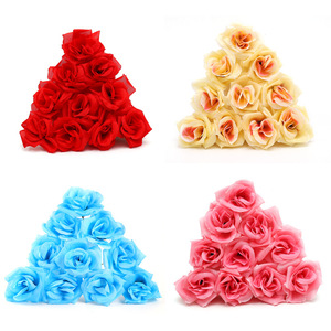 <b>Artificial</b> Rose Flower Heads Silk Fabric High Simulation Wedding Decor Single <b>Stem</b> Peihua 9003 - Product Image 5