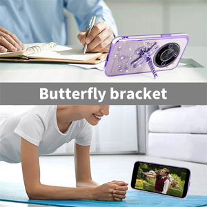 Dragonfly Bracket Flash kim cương sáng bóng chống rơi điện thoại trường hợp Đối với Samsung S26/S26 +/s26ultra/S25/s25ultra/s25edge Chrome vỏ điện thoại - Product Image 6
