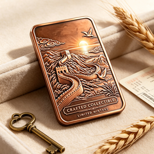 Moneda Coleccionable de Cobre Fino .999 de 1 Kg, Diseño Rectangular con Relieve de la Gran Muralla China, Edición Limitada, Decoración Artística - Product Image 6