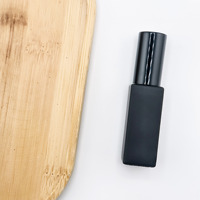 Botol kaca Mini hitam Matte 5ml 10ml, botol penyemprot leher sekrup kaca parfum perjalanan kabut halus kosong