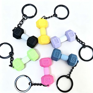 Porte-clés créatif 3D haltère, mini breloque de sac de musculation, pendentif sport fitness pour amateurs de gym, idéal pour cadeau promotionnel en gros - Product Image 2