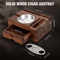 Cendrier en bois massif américain avec tiroir, boîte à cigares portable pour voiture, accessoires multifonctionnels pour cigares, support de rangement, cadeau