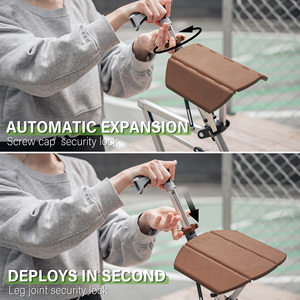 Ta-Da Chair Series1, 82cm Brown Foldable Walking <b>Sticks</b> Chair Cane Outdoor Sport Assistive Device <b>With</b> <b>Seat</b> - Product Image 3