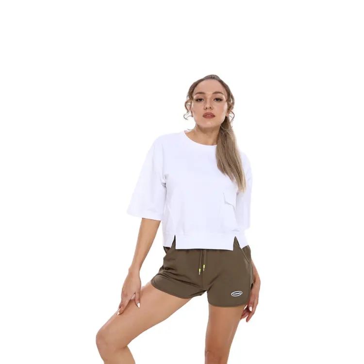 Yudi Garment Stylish Drawstring Mid Waist Short Pants Comfort Jogger Solid Color Shorts Women