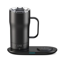 Mug de voyage chauffant en acier inoxydable de 18 oz avec charge sans fil rapide, affichage de la température LED, contrôle par application, auto-chauffant pour adultes