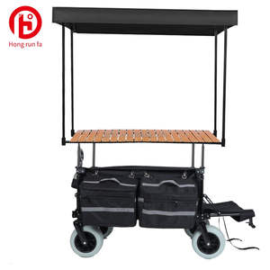 Заводская продажа: Уличная складная тележка на 4 колесах для сада, пляжа, кемпинга, для продажи закусок, с отсоединяемым тентом - Product Image 3