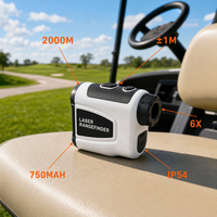 Télémètre laser de golf en gros 2000m avec écran LCD, grossissement 6X, mode vitesse, mesure en yards pour l'extérieur
