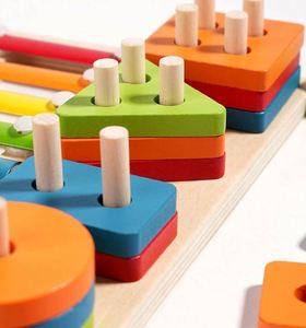 Jeu de pêche magnétique CPC CE pour enfants, reconnaissance des couleurs et des formes, jouets en bois à empiler et à trier - Product Image 4