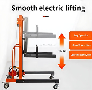 Lève-tuyaux de chantier mobile et électrique de 2,5 à 7 m avec une grande stabilité pour les tâches de chargement de briques et de matériaux - Product Image 2
